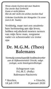 In memoriam Theo Balemans